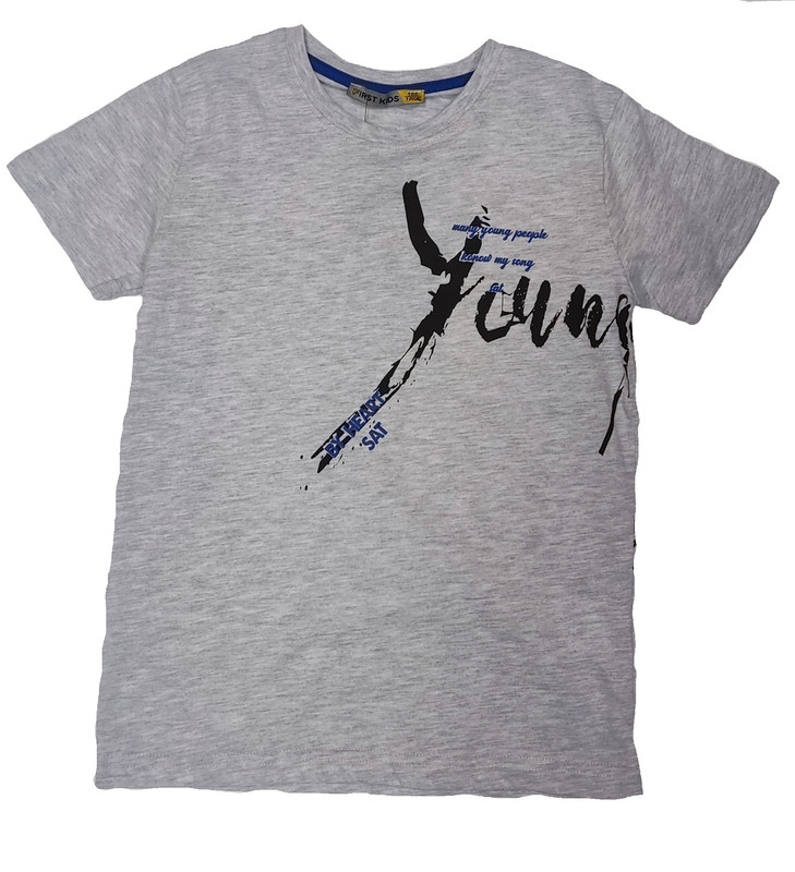 

Футболка детская First Kids 543, серый, 110, 543