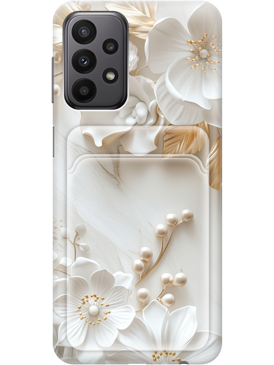 

Силиконовый чехол на Samsung Galaxy A23 4G с принтом с карманом для карты 819646, Золотистый;белый;прозрачный, 740132823