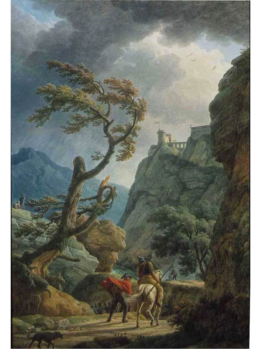 

Постер DRABS A2 Верне Клод Жозеф Soldiers in a Mountain Gorge with a Storm