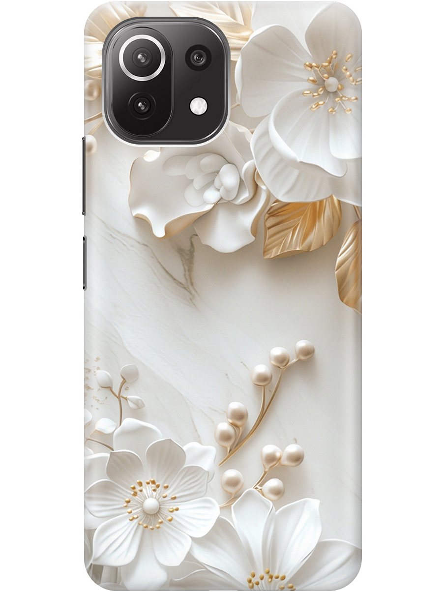 

Силиконовый чехол на Xiaomi Mi 11 Lite / 11 Lite 5G с принтом "Бело-золотые цветы", Золотистый;белый;прозрачный, 725173323