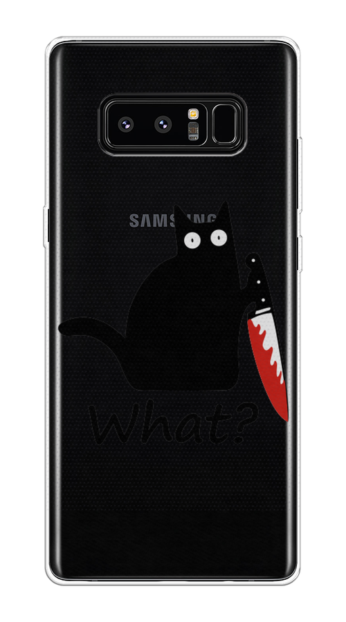 

Чехол на Samsung Galaxy Note 8 "Котик с ножом", Черный;красный, 25250-6