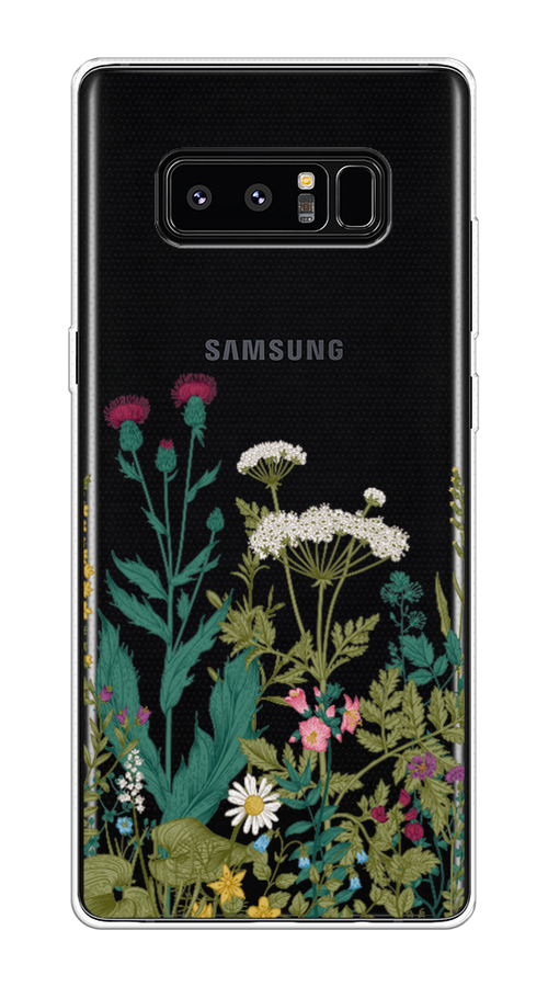 

Чехол на Samsung Galaxy Note 8 "Дикие полевые цветы", Зеленый;розовый;белый, 25250-2