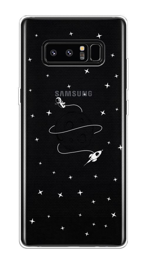 

Чехол на Samsung Galaxy Note 8 "Полет вокруг луны", Белый;серый;черный, 25250-2