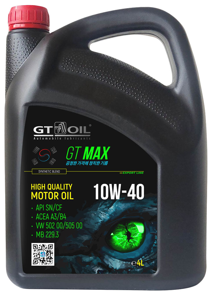 фото Gt oil 8809059410004 масло моторное 10w40 gt oil 4л синтетика gt max sn/cf () 1шт