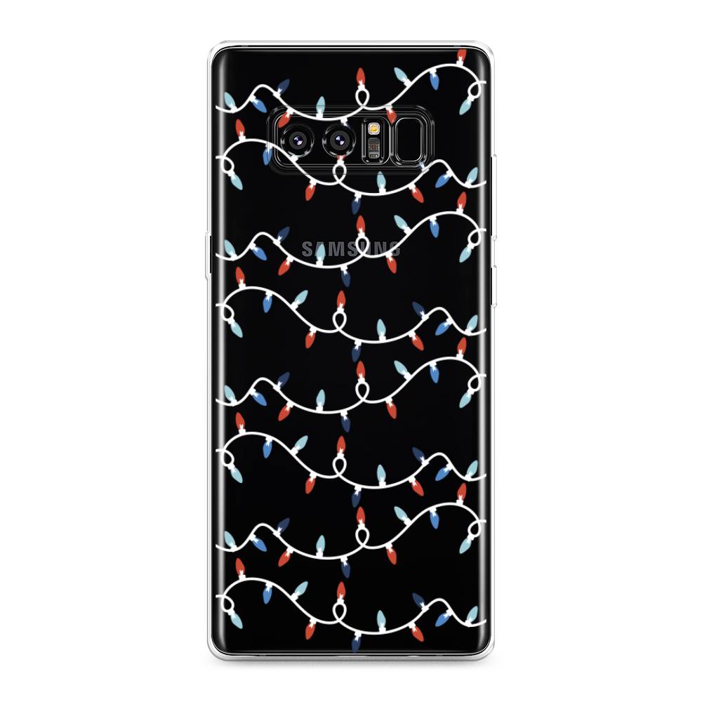 

Чехол на Samsung Galaxy Note 8 "Разноцветная гирлянда", Белый;красный;синий, 25250-5
