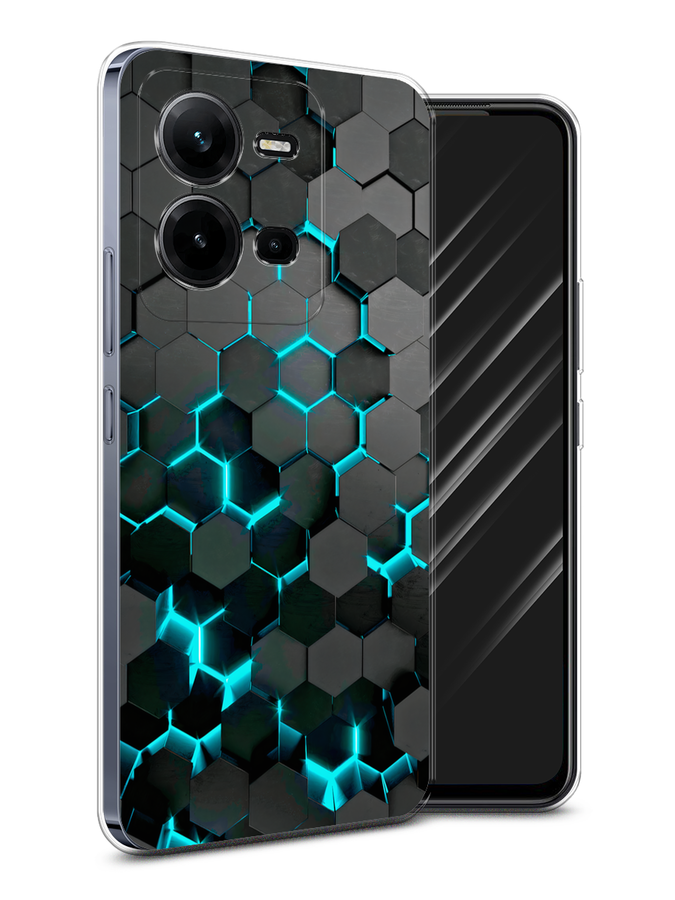 

Чехол Awog на Vivo V25/V25e "Соты бирюзовые", Черный;бирюзовый;синий, 267750-1