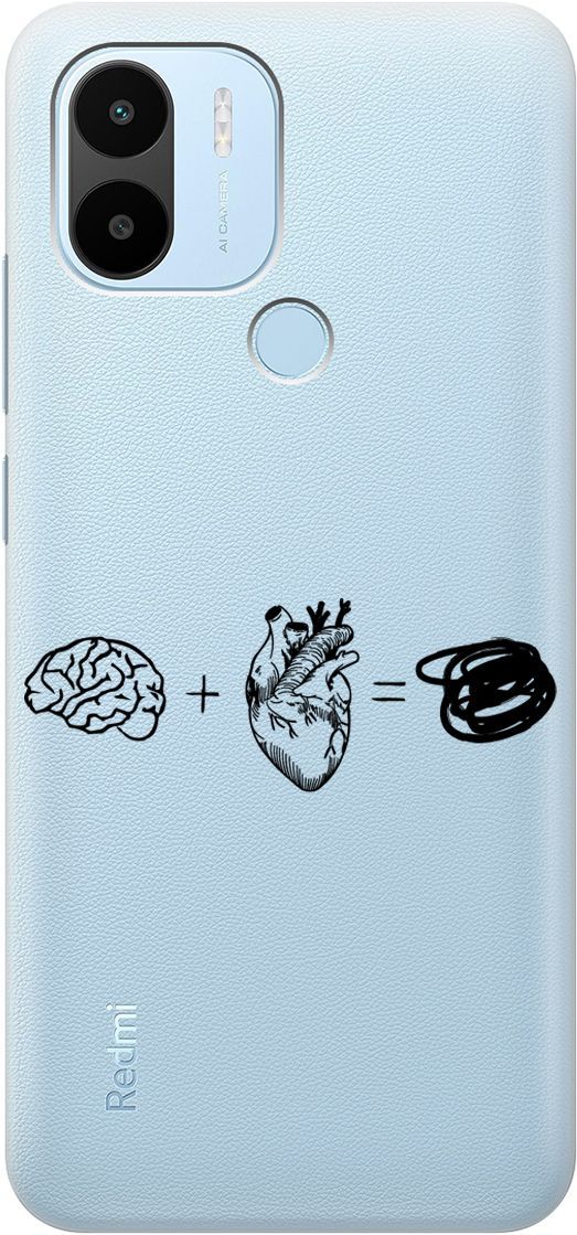 

Чехол на Xiaomi Redmi A1+ с 3D принтом "Brain Plus Heart" прозрачный, Прозрачный;черный, 158136