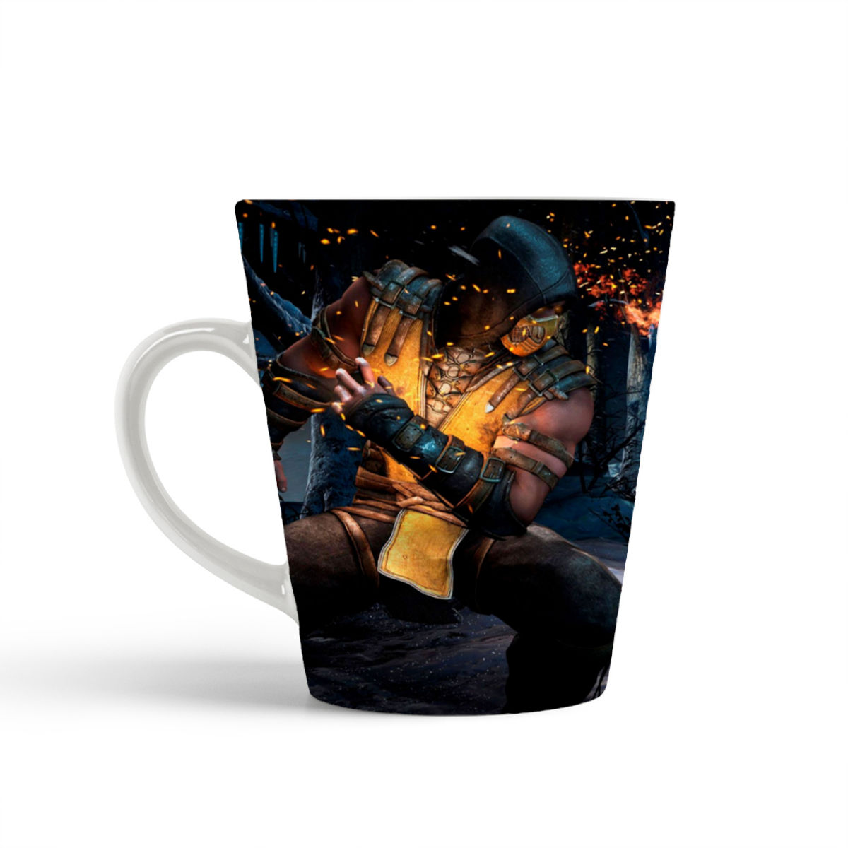 

Кружка-латте CoolPodarok Mortal Kombat MK Мортал комбат Скорпион и Сабзиро(пламя и лёд)