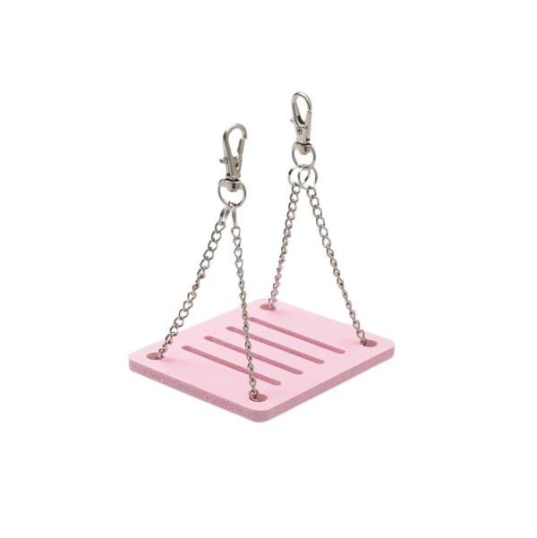 Игрушка для грызунов Пижон Качели круглые на цепочках, 8,5х7 см, ПВХ, розовый