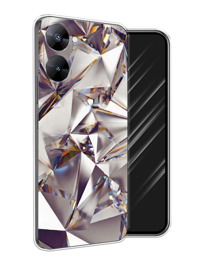

Чехол Awog на Realme V30 5G/V30T 5G "Бриллианты", Серебристый;бежевый, 2513550-1