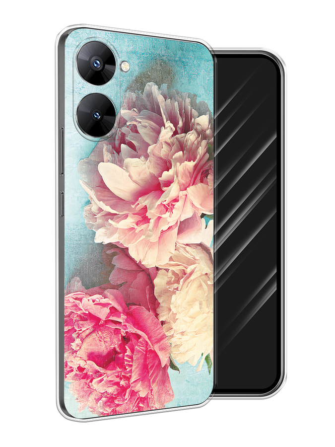 

Чехол Awog на Realme V30 5G/V30T 5G "Пионы new", Бирюзовый, 2513550-1