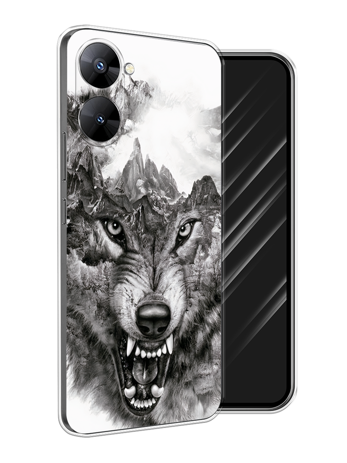 

Чехол Awog на Realme V30 5G/V30T 5G "Волк в горах", Серый;белый;бежевый, 2513550-1