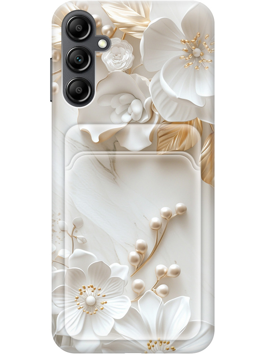 

Силиконовый чехол на Samsung Galaxy A14 с принтом с карманом для карты 819577, Золотистый;белый;прозрачный, 768741423