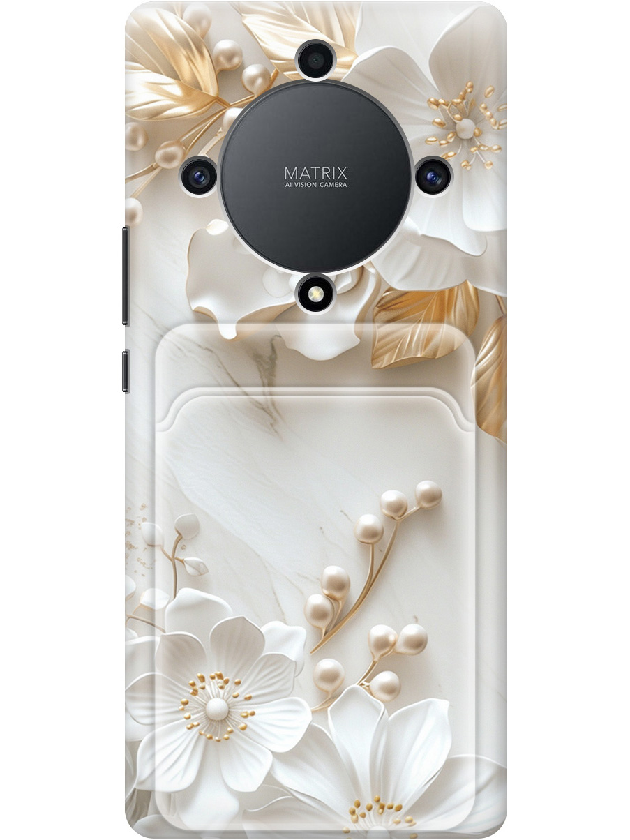

Силиконовый чехол на Honor X9a / Magic5 Lite с принтом с карманом для карты 819553, Золотистый;белый;прозрачный, 769394723