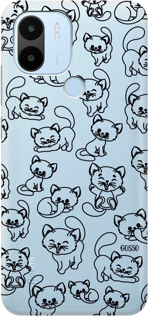 

Чехол на Xiaomi Redmi A1+ с 3D принтом "Cute Kitties" прозрачный, Прозрачный;черный, 158135
