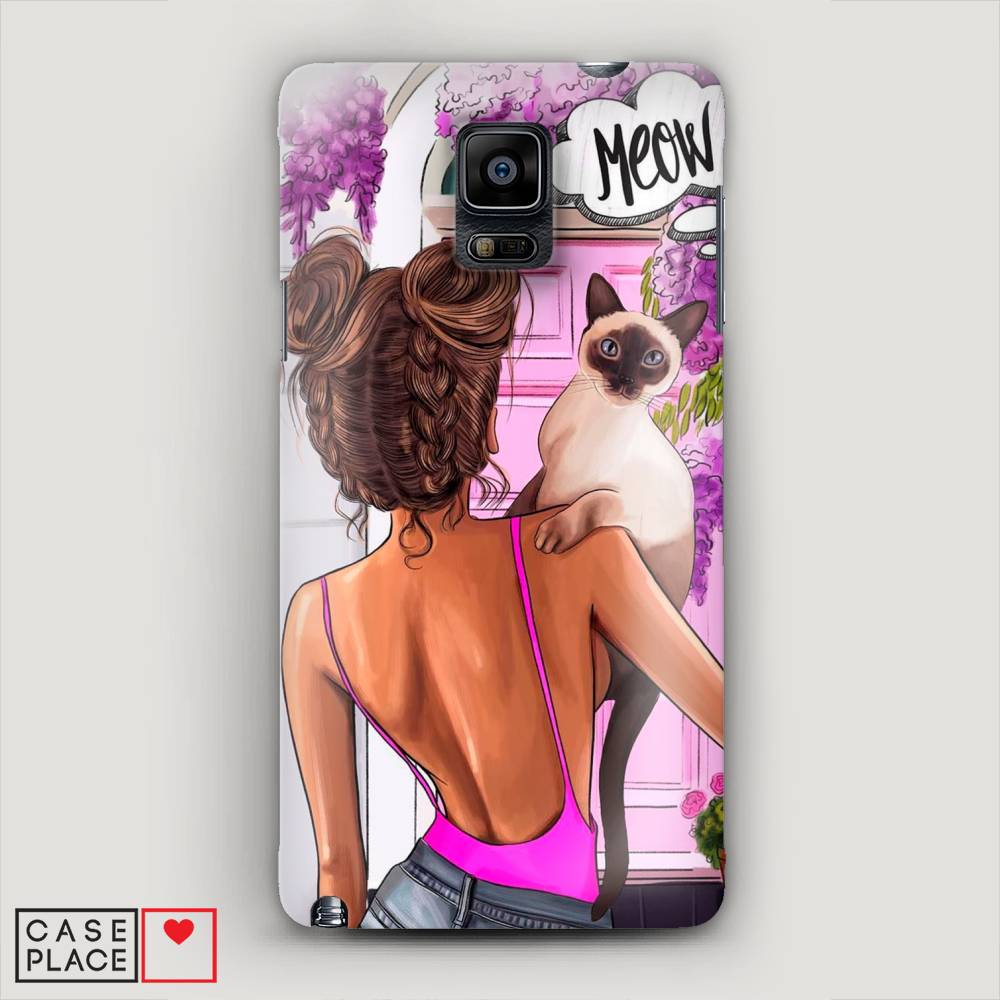 

Чехол Awog "Девушка с кошкой" для Samsung Galaxy Note 4, 23420-5