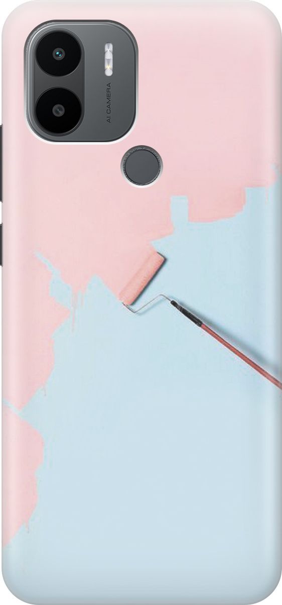 

Чехол на Xiaomi Redmi A1+ "Голубая стена, розовая краска", Голубой;розовый, 158130