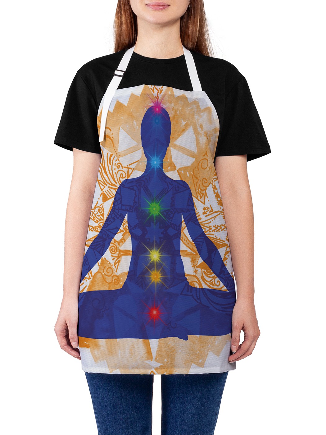 

Фартук женский JoyArty для готовки "Чакры человека", универсальный размер, Розовый