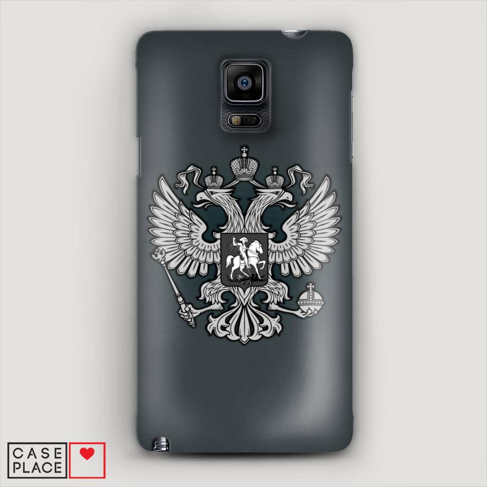 фото Чехол awog "герб россии серый" для samsung galaxy note 4