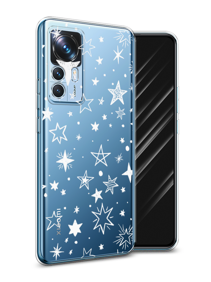 

Чехол Awog на Xiaomi 12T / Сяоми 12T "Звездочки графика белая", Прозрачный;белый