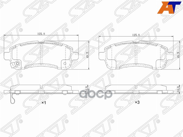 

Колодки тормозные перед mazda demio/mazda2 de 07-14 SAT ST280107