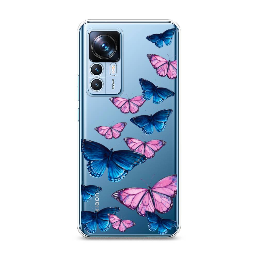 

Чехол Awog на Xiaomi 12T / Сяоми 12T "Полет бабочек", Синий;черный;розовый