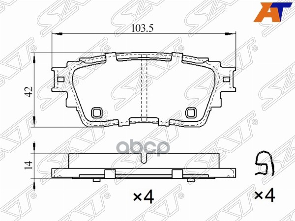 

Колодки Тормозные Зад Mitsubishi Outlander 12-/Eclipse Cross 19- Sat Арт. St-28-0023