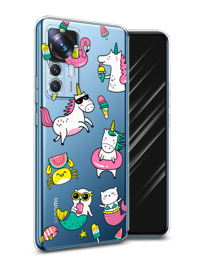 

Чехол Awog на Xiaomi 12T / Сяоми 12T "На отдыхе", Белый;голубой;розовый