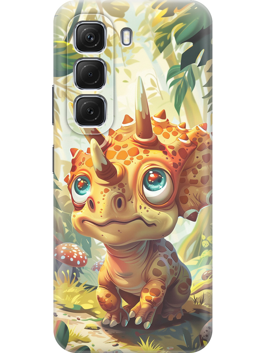 

Силиконовый чехол на Infinix Hot 50 4G с принтом "Малыш трицератопс", Прозрачный;бежевый;зеленый, 786718771