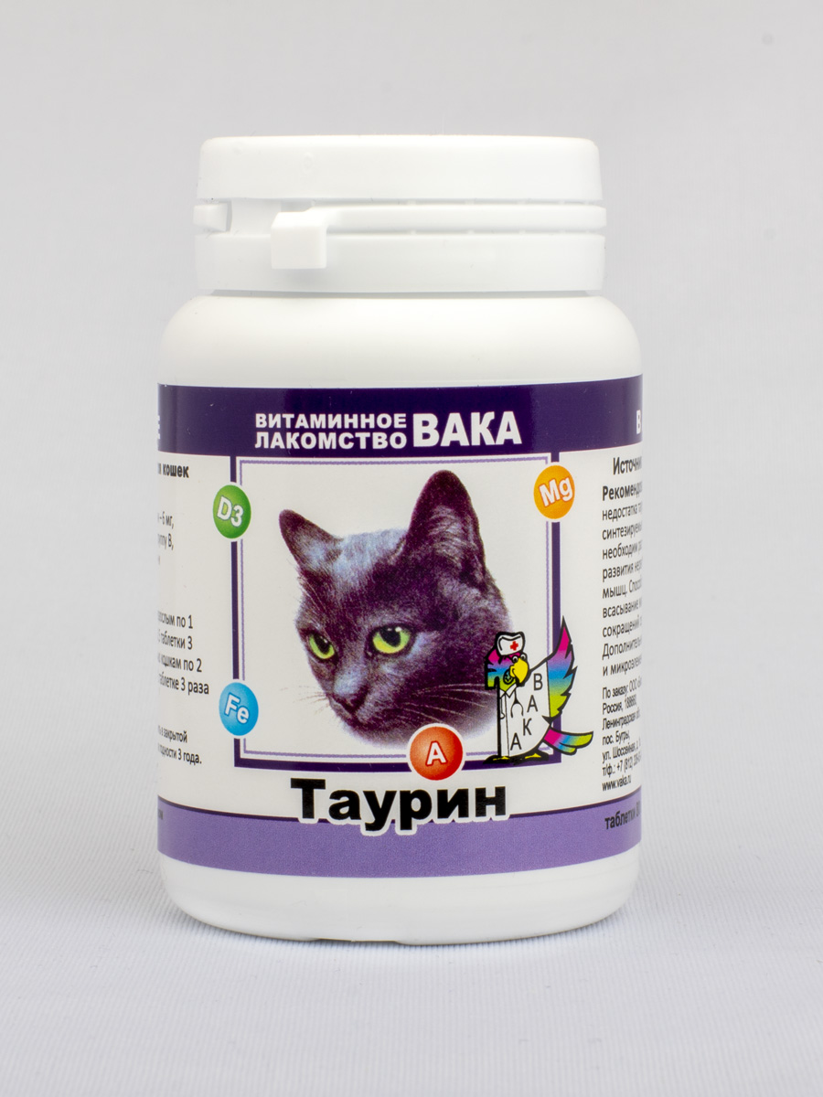 Витаминное лакомство для кошек ВАКА Таурин, 80 табл