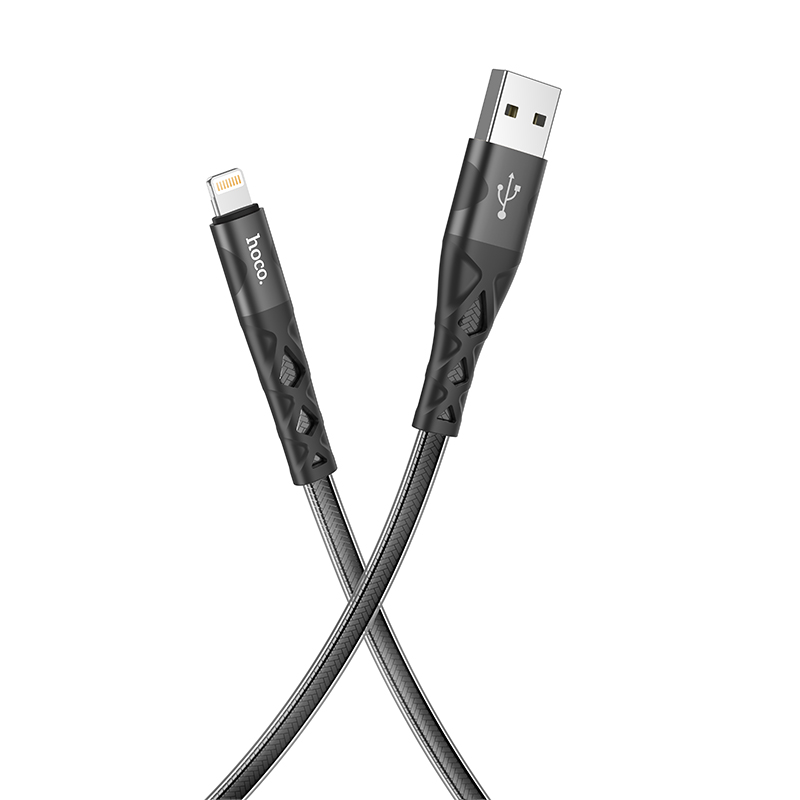 

USB дата кабель Lightning, HOCO, U105, 1.2м, черный