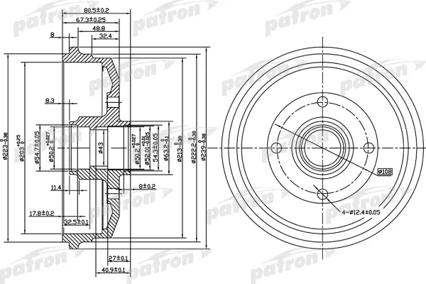 

Барабан Тормозной Задн Кабрио Кабрио Седан Уни PATRON PDR1057