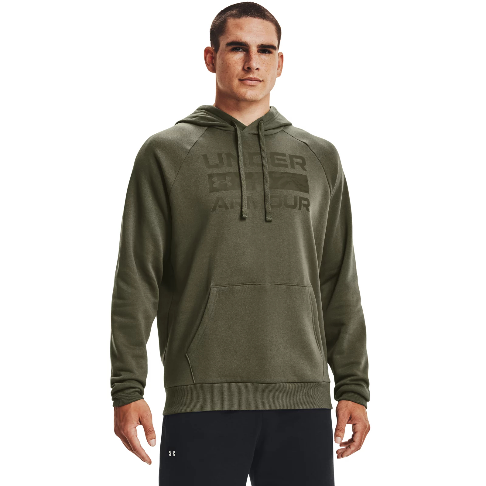 фото Худи мужское under armour 1366363-390 зеленое md