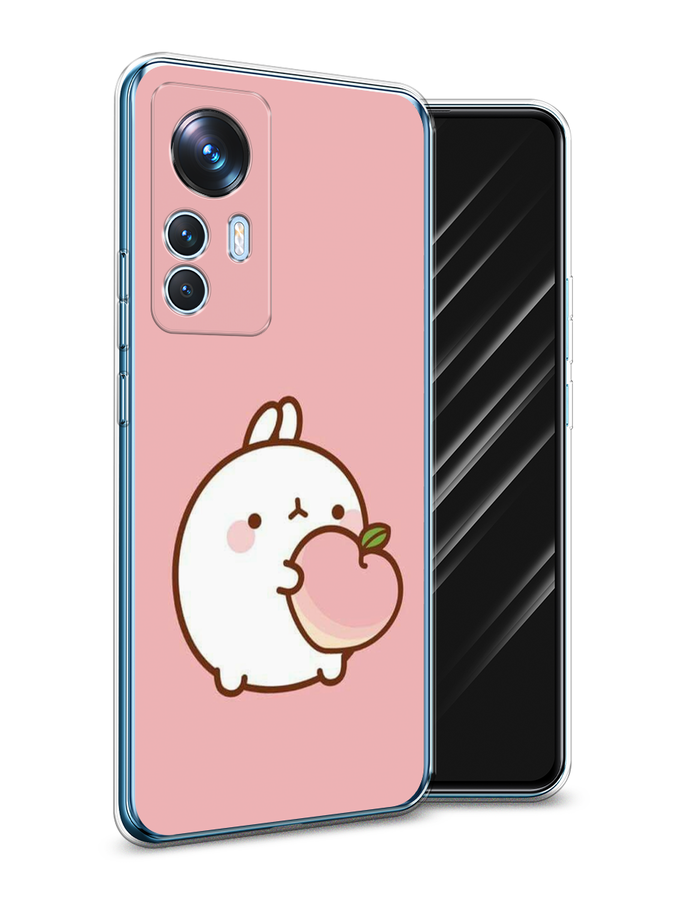 

Чехол Awog на Xiaomi 12T / Сяоми 12T "Кролик с персиком", Розовый;бежевый