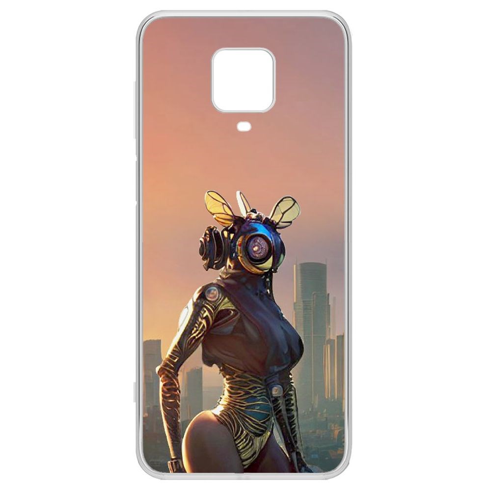 

Чехол-накладка Krutoff Clear Case Женщина-киберпчела для Xiaomi Redmi Note 9 Pro