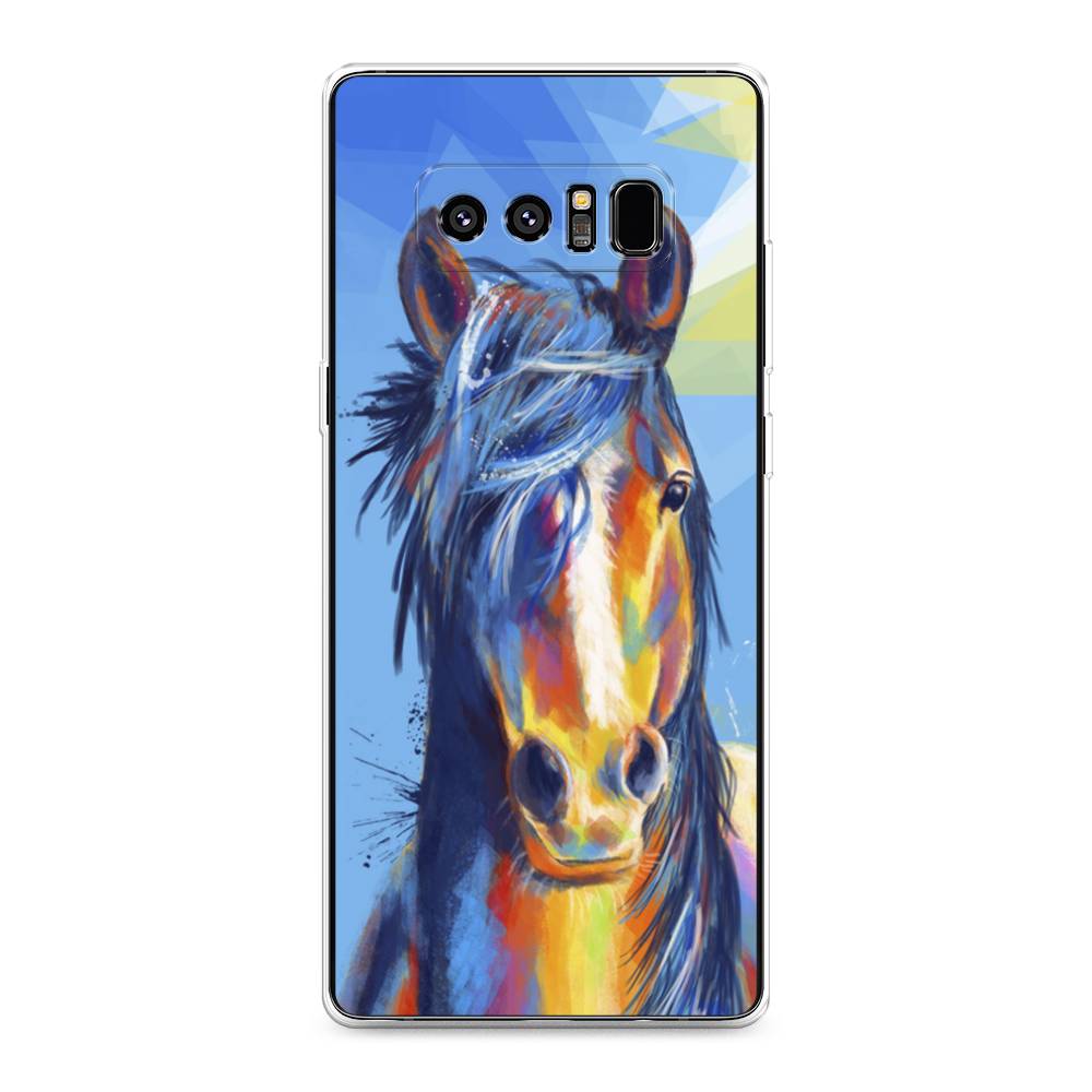 

Чехол на Samsung Galaxy Note 8 "Лошадь арт 3", Голубой;желтый;синий, 25250-1
