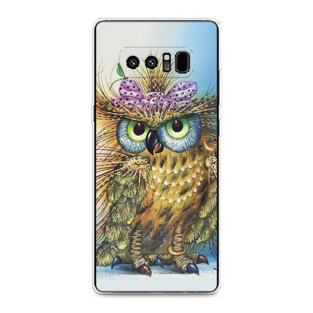 

Чехол на Samsung Galaxy Note 8 "Модная сова", Коричневый;голубой, 25250-1
