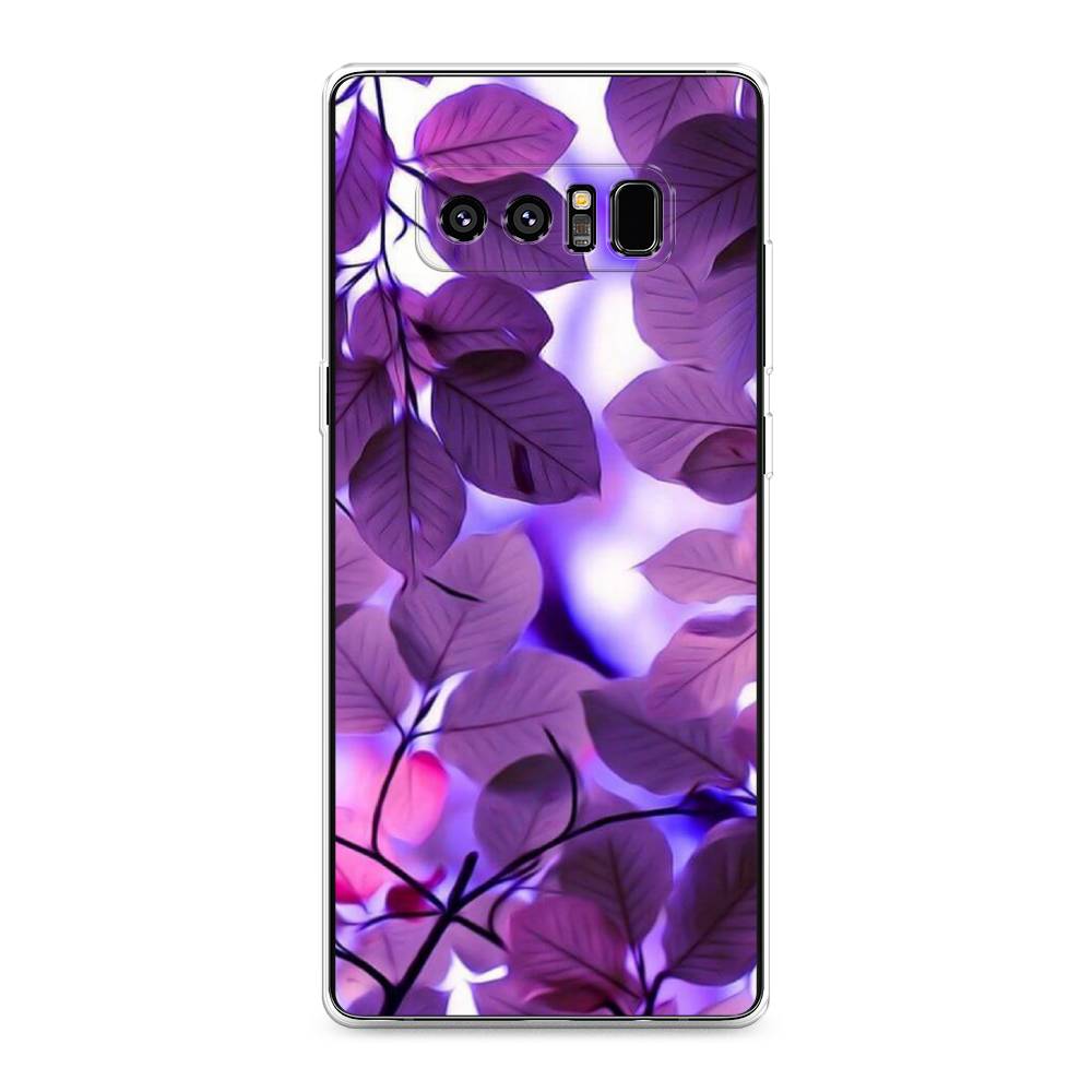 

Чехол на Samsung Galaxy Note 8 "Сиреневые листики", Фиолетовый;голубой, 25250-2