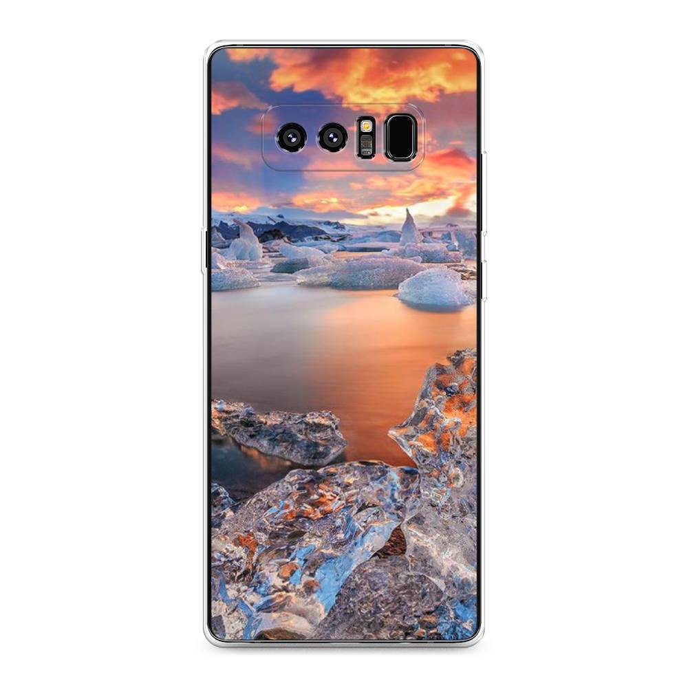 

Чехол на Samsung Galaxy Note 8 "Ледники", Синий;оранжевый, 25250-2