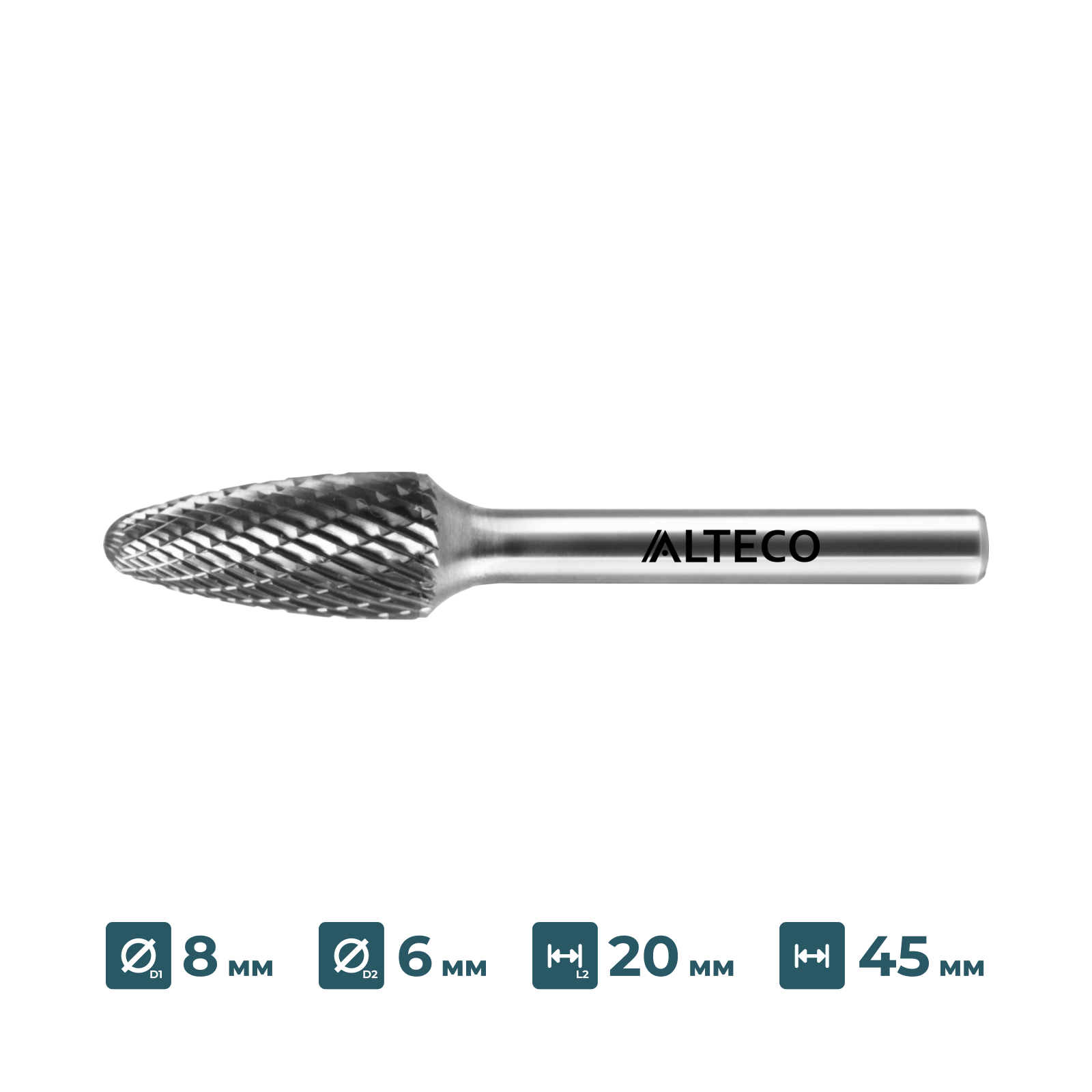 Борфреза по металлу ALTECO F 0820/6 MX, 75647