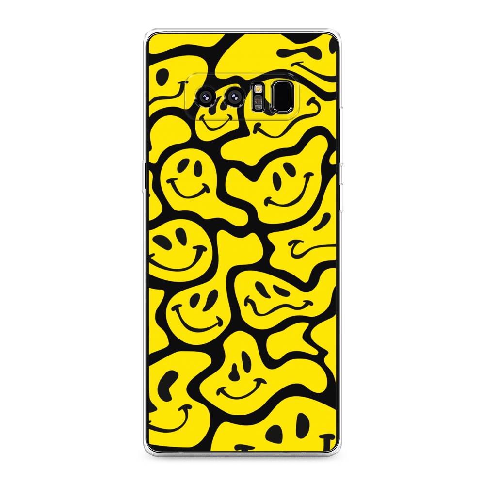 

Чехол на Samsung Galaxy Note 8 "Расплывчатые смайлики желтые", Черный;желтый, 25250-6