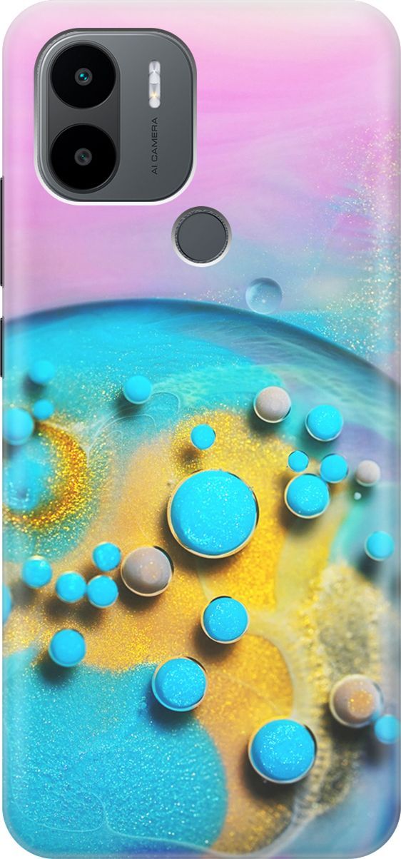 

Чехол на Xiaomi Redmi A1+ "Цветные капли", Голубой;оранжевый, 158118