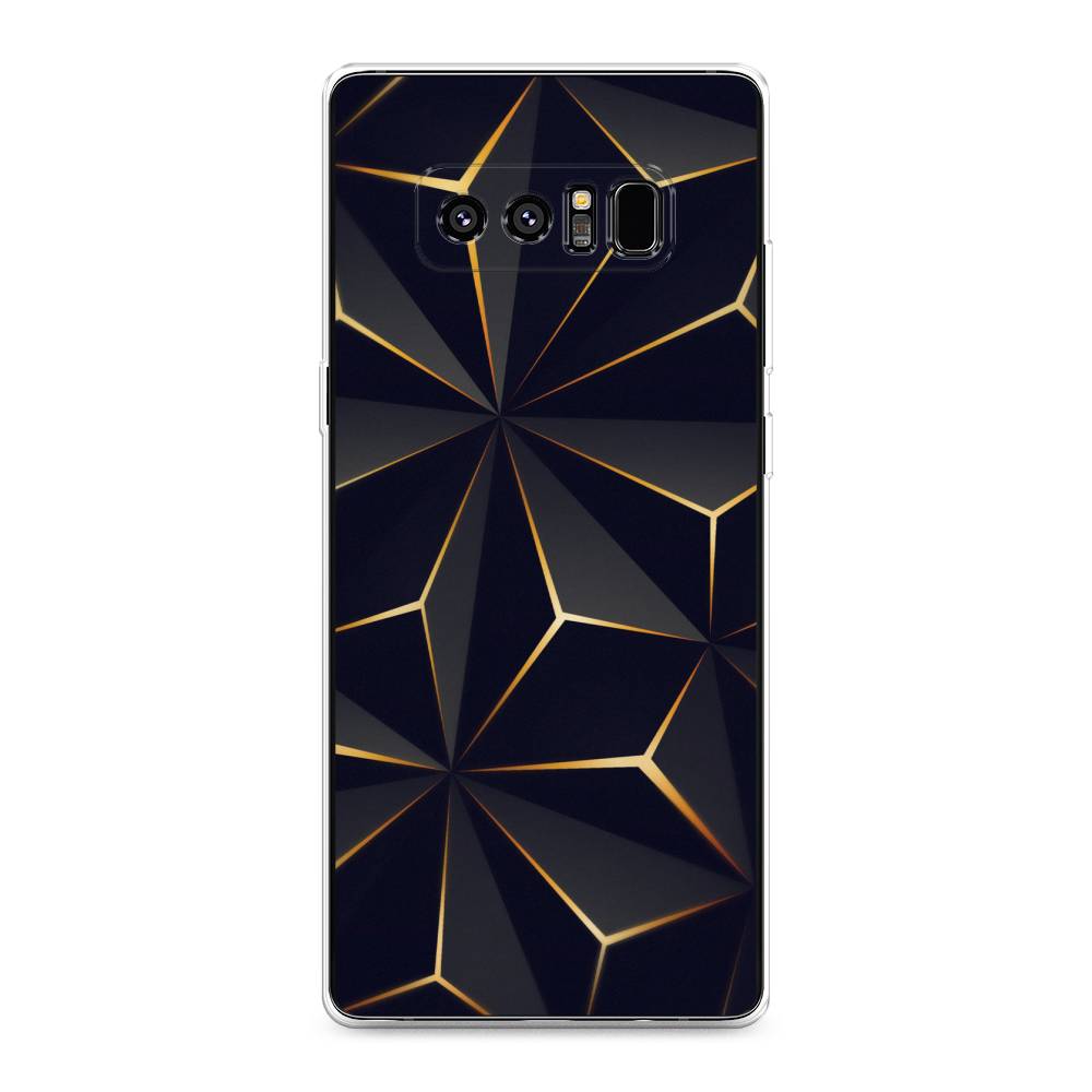 

Чехол на Samsung Galaxy Note 8 "Черные полигоны", Золотистый;черный, 25250-3