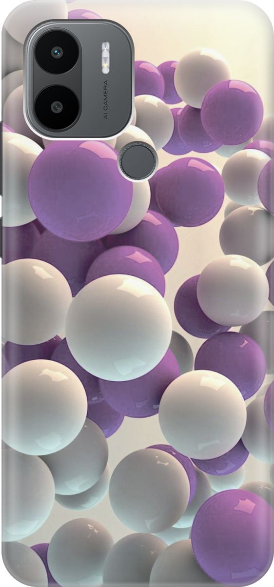 

Чехол на Xiaomi Redmi A1+ с принтом "Белые и сиреневые шары", Белый;фиолетовый, 158119