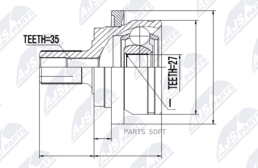 

Шрус Наружн. К-Кт Mb W203/211 4matic 27/67mm/35 L=95,5 Перед. NTY арт. NPZ-ME-004