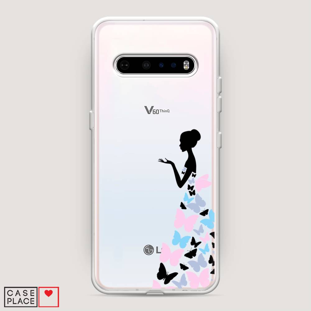 

Чехол Awog на LG V60 ThinQ 5G "Платье из бабочек", Белый;розовый, 84250-1