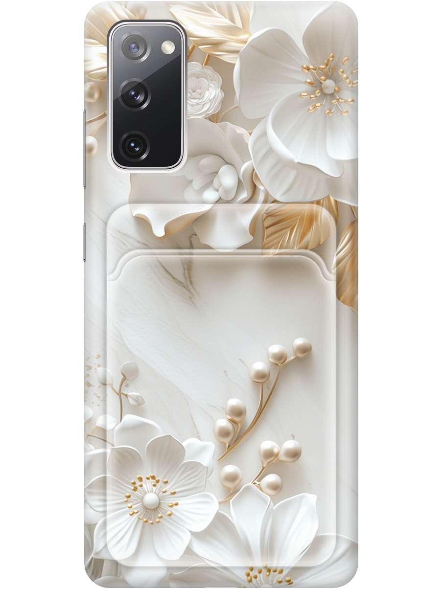 

Силиконовый чехол на Samsung Galaxy S20 FE с принтом с карманом для карты 819466, Золотистый;белый;прозрачный, 723485423