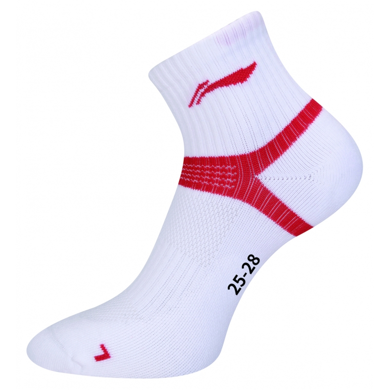 Носки унисекс Li-Ning Socks AWSS387-1 M белые; красные 39-44