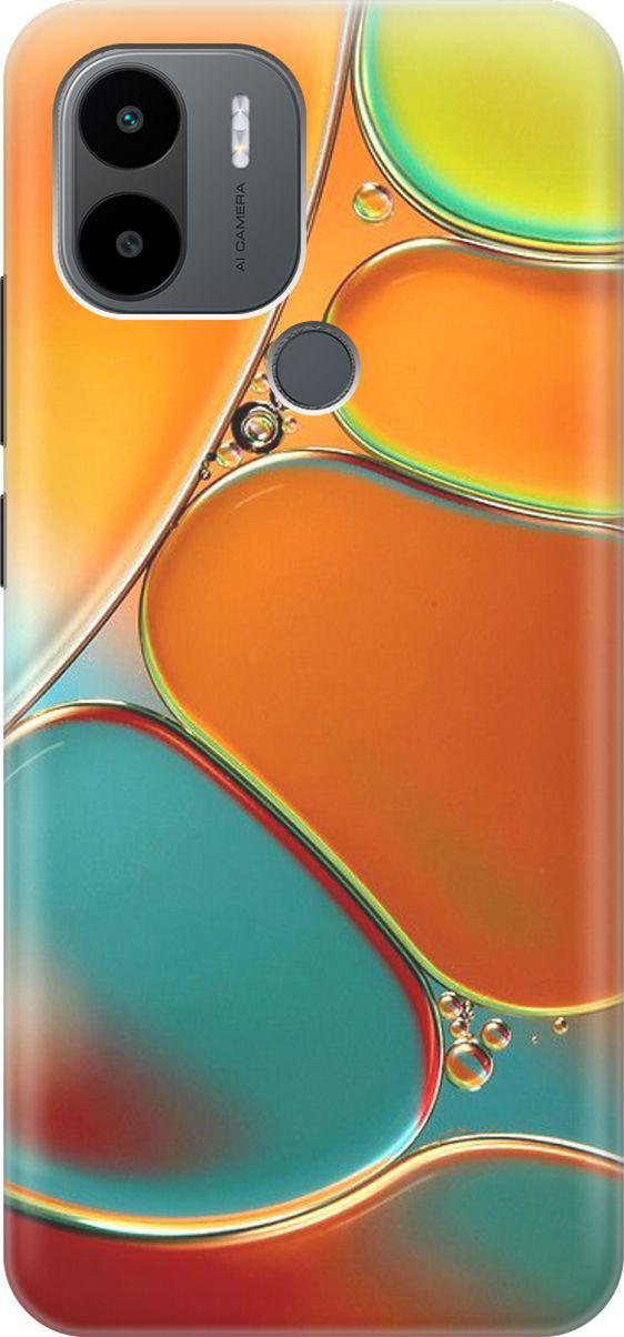 

Чехол на Xiaomi Redmi A1+ "Разноцветные пузырьки", Голубой;оранжевый, 158118