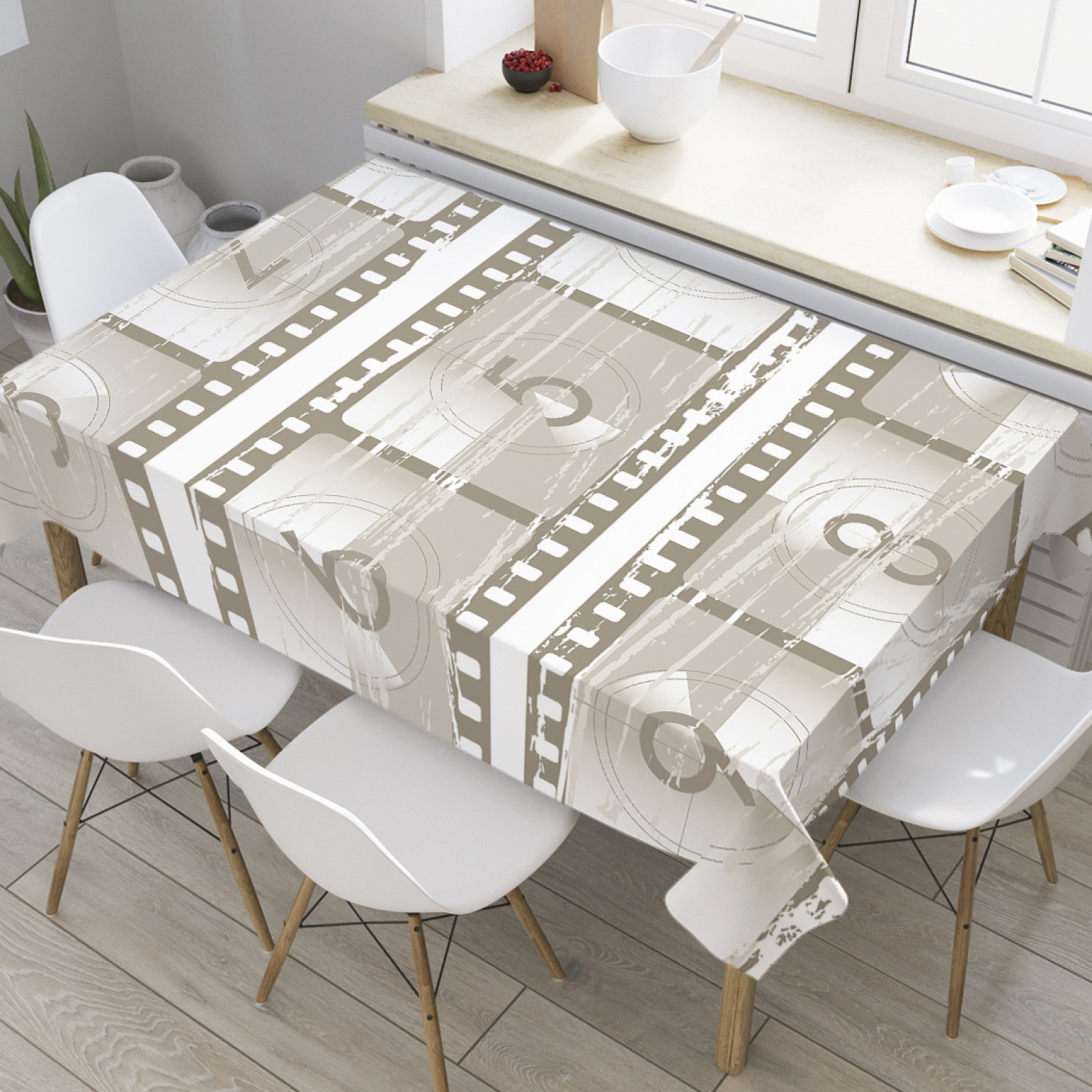 

Скатерть прямоугольная JoyArty "Цифры на пленке" из оксфорда, 120x145 см, Серый, Цифры на пленке